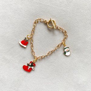 Golden Christmas Charm Bracelet